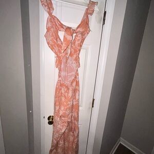 Floral Peach Maxi Dress